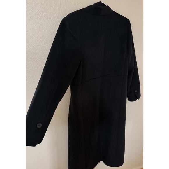 New Nordstrom One-Button Long Wool Coat In Black Size L $299 - Picture 10 of 13